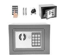 Coffre-fort électronique pour hôtel de bureau à domicile, ignifuge, coffre-fort à code numérique avec 2 clés verrouillables, coffre-fort de sécurité pour documents d'argent comptant (4,6 L, gris)