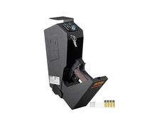 VEVOR Coffre-Fort de Pistolet en Acier Coffre-Fort Biométrique pour 1 Pistolet 3 Moyens de Déverrouillage par Empreintes Digitales Clés et Combinaison pour Bijoux Documents Armes de Poing Domicile