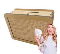 Coffre-Fort en Bois - Compteur d'argent | Boîte De Défi D’épargne Financière | Tirelire en Bois Euro | Boîte Bancaire en Bois | Caisse D'épargne Amusante avec Cible Et Chiffres pour | Adultes