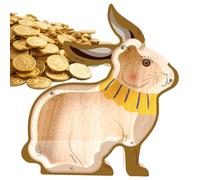 Coffre-fort en bois rustique avec poussins de lapin, cachette d'argent pour adolescents, ornement d'animaux porte-bonheur, objet d'exercice pour les habitudes de mathématiques | Plan de travail pour