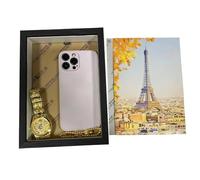 Coffre-fort en bois - Support mural - En MDF - Avec compartiment caché - Coffre-fort secret avec fonction de verrouillage pour ranger de l'argent, de l'argent liquide, des bijoux à la maison