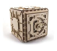 UGEARS Modèle de Coffre-Fort en Bois (Puzzle 3D Mécanique à Monter soi-même) | Fonctionnel, Design/ Coffre-Fort avec Serrure à Combi