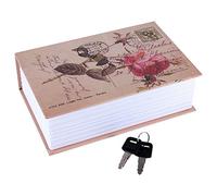 Coffre-fort en forme de livre avec clé - Mini coffre-fort en forme de dictionnaire - Boîte de sécurité secrète pour l'argent liquide, bijoux (type journal rose)