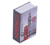 Coffre-fort en forme de livre avec serrure à combinaison, mini coffre-fort en forme de livre d'argent, boîte de rangement secrète cachée pour clés cachées (LONDON, 17,1" x 4,6" x 2,2")