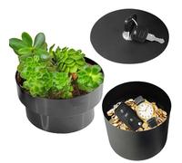 Coffre-fort en forme de pot de fleurs, pot de fleurs avec compartiment secret et serrure offre-métal, cachette secrète pour clés, argent liquide, montre