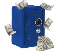 Coffre-Fort en métal pour, boîte de Rangement avec Mot de Passe - Coffre-Fort et Compartiment à Billets - Cadeaux pour Anniversaire, Noël, Nouvel an, Bleu, Voir Description, Voir Description