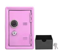 Coffre-fort et coffre-fort pour enfants, mini tirelire pour enfants coffre-fort pour la maison, petite caisse en métal avec serrure(Rose)