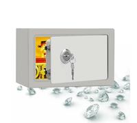 Coffre-fort ignifuge robuste avec clé, boîte de verrouillage étanche en acier massif, coffre de sécurité anti-levier for espèces, objets de valeur, passeport et documents importants(BLK,B)