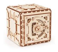 Coffre-fort mécanique en bois à construire ? puzzle 3D éducatif et ludique pour enfants brown TU