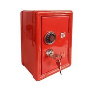 Coffre-fort, Mini Coffre-fort En Métal, Casier De Tirelire For Enfants, Familial, Créative, À Clés, Décoration Bureau(Rot)