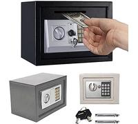 Coffre-fort mural 4,6 l avec 2 clés d'urgence - Peut être utilisé à la maison, au bureau, à l'hôtel - Pour bijoux, argent liquide - Noir - 17 x 23 x 17 cm