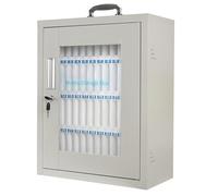 Coffre-fort mural en métal pour téléphones portables avec 12/24/36/48/60 emplacements - Boîte de rangement verrouillable pour écoles, bureaux et réunions - Gris - 48 emplacements pour une niisation