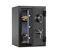 Coffre-fort numérique anti-incendie RPNB à empreinte digitale biométrique avec écran tactile, étagère amovible et poignée de coffre-fort à 3 rayons, adapté pour maison, bureau et hôtel, 36.4 L, noir