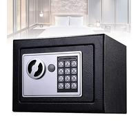 Coffre-fort numérique avec clé - 4,6 L - Pour la maison, le bureau, l'hôtel - Coffre-fort électronique - Fixation murale ou au sol - Pour ranger des bijoux, de l'argent liquide, des documents (noir)