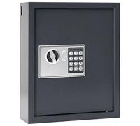 vidaXL Coffre-fort à serrure à clavier Gris gunmetal Acier, Chrome Moyen