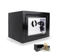 Coffre-fort numérique intelligent pour le bureau à domicile, mini coffre-fort pour colliers et bijoux en métal, code à 3 à 8 chiffres et entrée de clé, sécurité enfant, fonctionne avec piles (17,3 cm