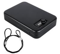 Coffre Fort Portable Acier avec Code - Serrure de SéCurité avec CâBle MéTallique Amovible Mini BoîTe à SéCurité DiscrèTe La Maison pour La Plage Voyage Bureau Voitures Vacan