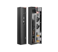 Coffre-fort pour Armes à Fusils à 3 Avec Serrure et Etagère Amovible Noir