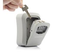 InnovaGoods - Coffre-fort pour Clés Extérieur et Intérieur, Résistant à l'Eau, Serrure à Combinaison 4 Chiffres, Compact et Polyvalent, Aluminium et Zinc, Gris, Standard, Plastique