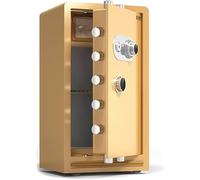 Coffre-fort pour documents pour bureau et maison avec serrure de sécurité mécanique, grande armoire de sécurité, café, L x l x H 43 x H 36 x 70 cm