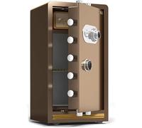 Coffre-fort pour documents pour bureau et maison avec serrure de sécurité mécanique, grande armoire de sécurité, café, L x l x H 43 x H 36 x 70 cm