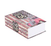 Coffre-fort pour livre de dictionnaire, boîte de rangement cachée pour collection de bijoux avec boîtier en acier inoxydable à l'intérieur et serrure à clé (Route 66)