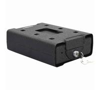 Coffre-fort pour voiture, noir, en acier, 22 x 16 x 7 cm, avec serrure à loquet, coffre-fort compact pour documents, espèces et bijoux, armoire mobile de protection contre les effractions dans la