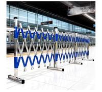 Coffre-fort rétractable en acier inoxydable avec roues - Clôture de circulation portable de 1,2 m x 4 m pour chantiers de construction et statistiques ferroviaires - Facile à utiliser, design pliable
