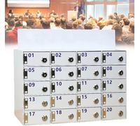Coffre-fort sécurisé en acrylique pour téléphone avec 60 emplacements à fixer au mur avec serrures et clés, parfait pour les téléphones, les tablettes et les petits objets de valeur - Idéal pour la