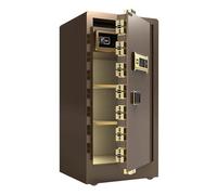 Coffre-fort Stainless Steel Safe Box For Home And Office, Anti-theft Safe, Fingerprint, Password, Wall, Height 1.2m(B type coffee gold)