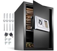 COFFRE FORT - TECTAKE - Coffre Fort Electronique de Sécurité en Acier + 2 Clés + Code Digital 50 cm x 35 cm x 345 cm - Noir