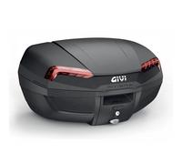 GIVI Coffre E46 Riviera – 46 L Noir – Catadioptres rouges, plaque et set inclus