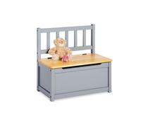 Coffre Jouets En Bois Avec Banc Et Dossier Fenna Gris Naturel Gris