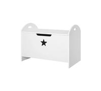 HOMCOM Coffre malle de rangement coffre à jouets dim. 62L x 40l x 46H cm MDF blanc