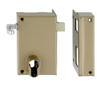 Coffre monopoint en applique pour cylindre européen vertical tirage droite doré - HERACLES - MX-8827-01