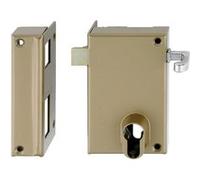 Coffre monopoint en applique pour cylindre européen vertical tirage gauche doré - HERACLES - MX-8827-02