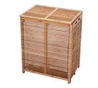 Coffre/panier à linge HWC-B18, Bambou 61x50x35cm