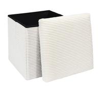 Home Deco Factory Coffre pouf Scott Pliable côtelé 38x38x38 cm Beige