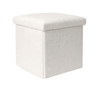 Coffre Pouf Pliable "Bouclette" 38cm Blanc