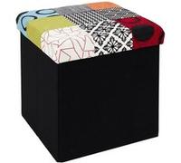 Home Deco Factory - Coffre pouf Hd6506 - Pliable Patchwork Multicolore