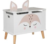 Coffre pour enfants "Renard" - bois et pin - blanc - 53x54 -5 cm. - Atmosphera créateur d'intérieur
