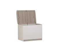 Plastiken Coffre 260L Intérieur/Extérieur – Fonctionnel & Esthétique, Cadenassable, Roulettes, Beige