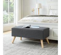 Coffre-siège 'Salford' Banc 79x39,5x39,5 cm Gris foncé