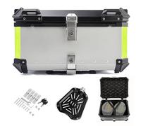 Coffre supérieur de Moto 32L,Valise arrière pour Moto,Top Case Moto Noir argenté Capacité 36/45/55/65/80/100 L,Coffre Scooter(Argent,65 L)