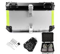 Coffre supérieur de Moto 32L,Valise arrière pour Moto,Top Case Moto Noir argenté Capacité 36/45/55/65/80/100 L,Coffre Scooter(Argent,100 L)