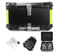 Coffre supérieur de Moto 32L,Valise arrière pour Moto,Top Case Moto Noir argenté Capacité 36/45/55/65/80/100 L,Coffre Scooter(Black,80 L)