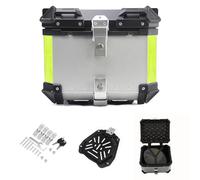 Coffre supérieur de Moto 32L,Valise arrière pour Moto,Top Case Moto Noir argenté Capacité 36/45/55/65/80/100 L,Coffre Scooter(Argent,36 L)