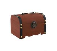 Coffre Trésor en pour bois avec Serrure 14.5cm pour rétro Coffre(A) | Serrure avec , design pour rétro charmant, pour idéal pour décorer bureau pour chambre d'enfant