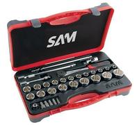 Coffret 1/2'' 12 pans douilles, cliquet et accessoires - 32 pièces SAM OUTILLAGE