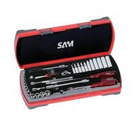 Coffret 1/4'' cliquet, douilles et accessoires - 33 pièces SAM OUTILLAGE